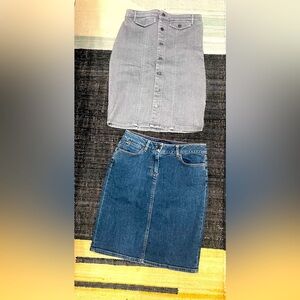 Bundle Banana Republic Gray & Talbots Blue Denim Stretch Skirts -See Description
